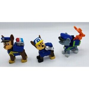 Lot of 3 Paw Patrol Mini Figures Figure Lot Chase and Rocky 2.75"